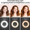 Photo LED Selfie Stick Ring Fill Light 10 inch Dimmable Camera Phone Ring Lamp With Stand Tripod - Image 2