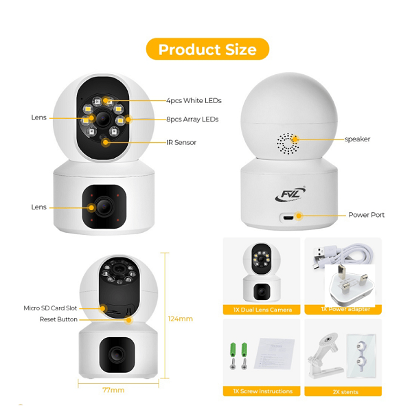 Dual-Lens PTZ WiFi IP Camera - 360° Smart Home Security CC Camera 4 Dual-Lens PTZ WiFi IP Camera - 360° Smart Home Security CC Camera - Image 4