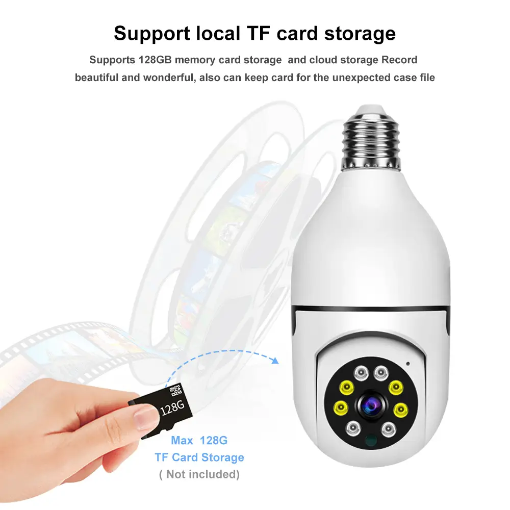 1080P Full HD E27 Bulb WiFi PTZ IP Camera - 360° Smart Security 2 1080P Full HD E27 Bulb WiFi PTZ IP Camera - 360° Smart Security - Image 2