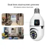 V380 Pro Dual Lens Dual Screen E27 Bulb Camera Two Ways Audio Color Night Vision Smart Home Security Wireless WIFI Indoor Camera