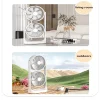 3-Speed Mechanical Control Buttons of Double Headed Portable Fan