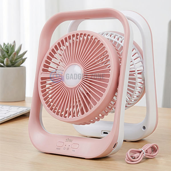 Trendy Bright Star Rechargeable Table Fan AC/DC 1 Trendy Bright Star Rechargeable Mini Fan AC/DC - BS-L2837