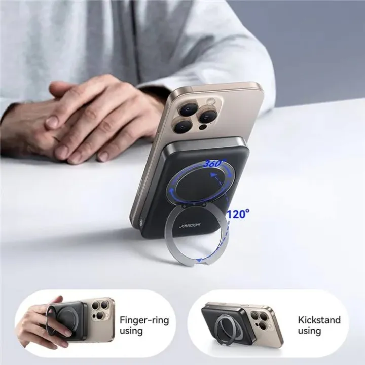 JOYROOM JR-PBM12 22.5W 10000mAh Power Bank Wireless Charger with Ring Kickstand 3 JOYROOM JR-PBM12 22.5W 10000mAh Power Bank Wireless Charger with Ring Kickstand - Image 3