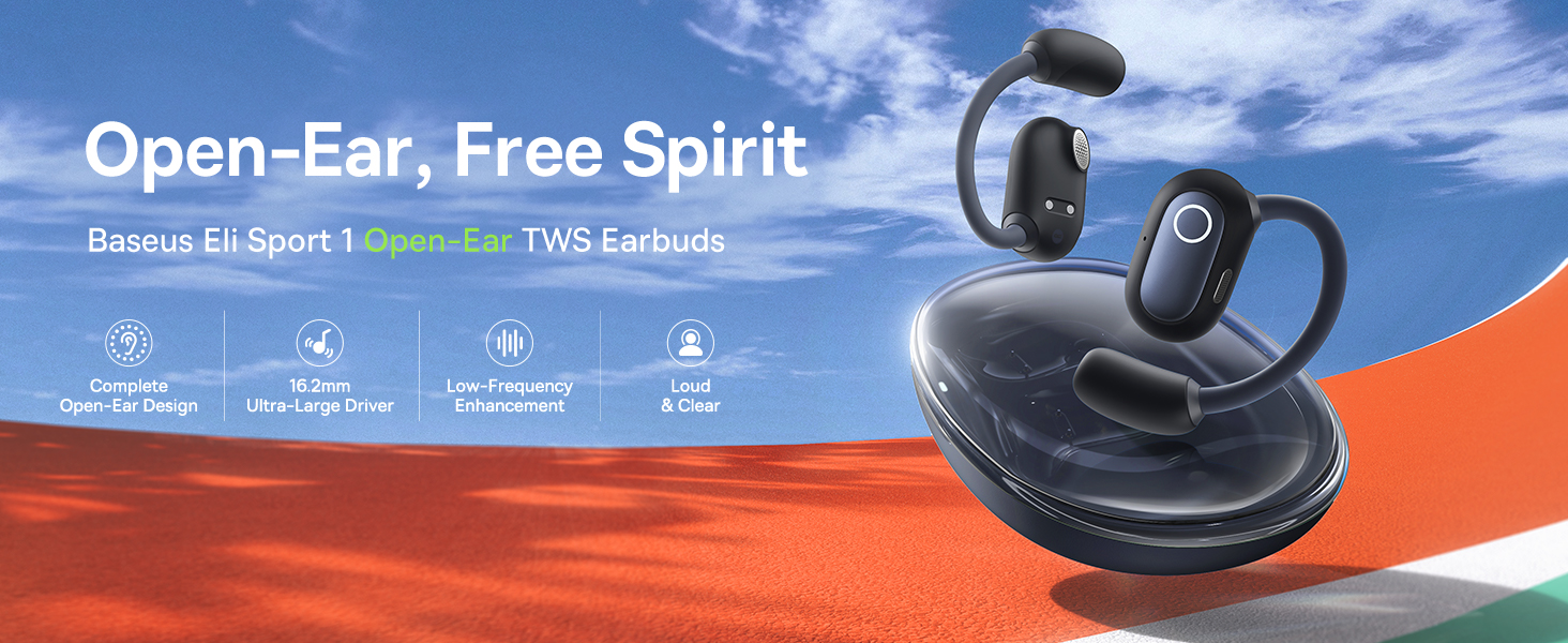 Baseus Eli Sport 1 Open-Ear AIR-Conduction Wireless Earbuds 2 Baseus Eli Sport 1 Open-Ear AIR-Conduction Wireless Earbuds - Image 2