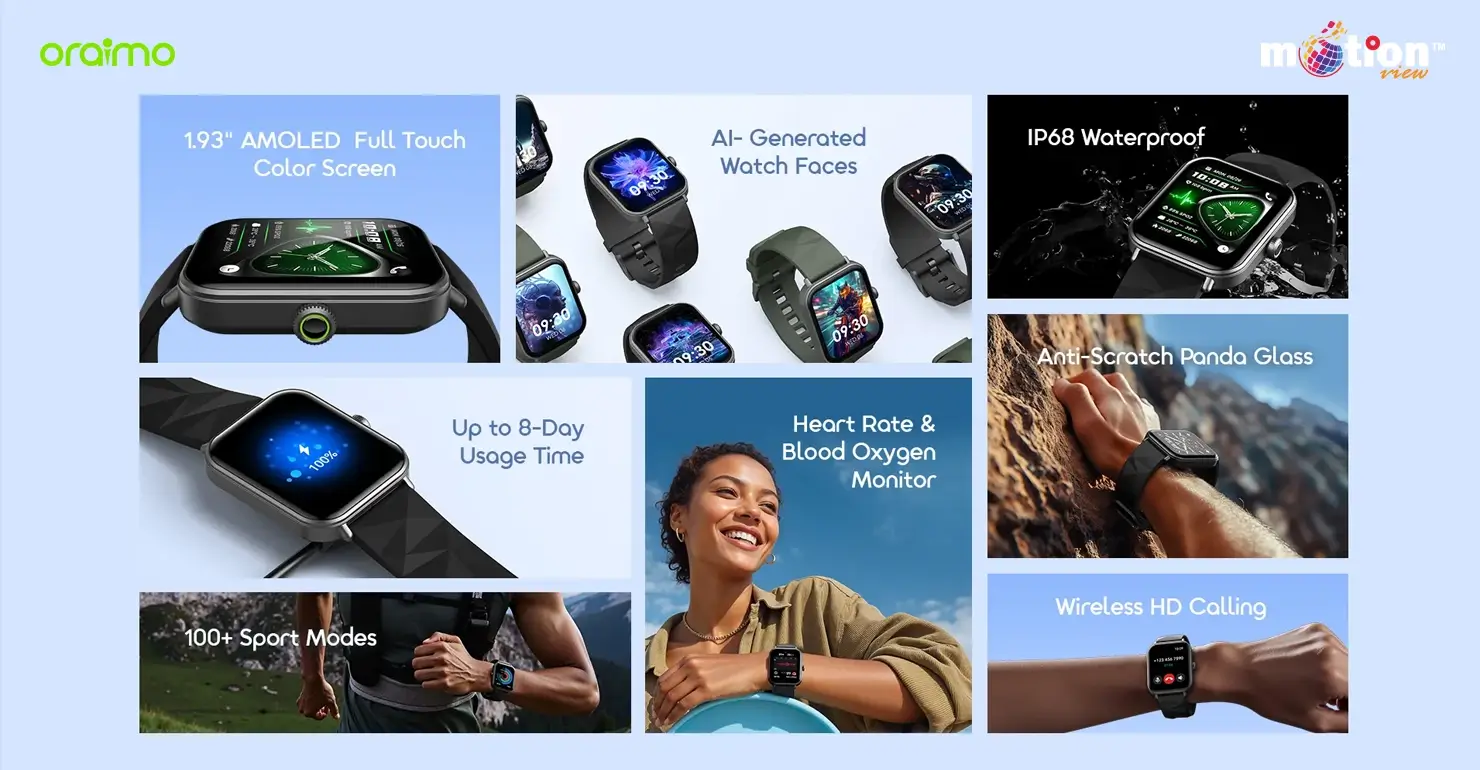 oraimo Watch Nova 2 Lite (OSW-814L) Smart Watch 4 oraimo Watch Nova 2 Lite (OSW-814L) Smart Watch - Image 4