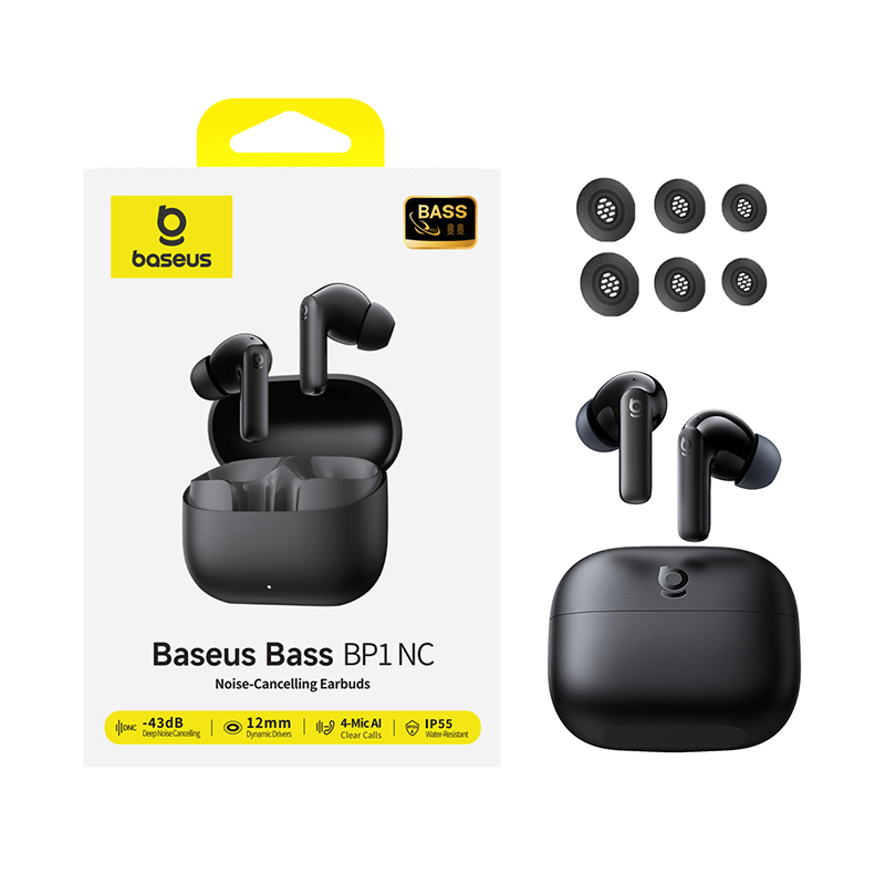 Baseus Bass BP1 NC TWS Cosmic SuperBass Black 41hrs battery Life 3 Baseus Bass BP1 NC TWS Cosmic SuperBass Black 41hrs battery Life - Image 3